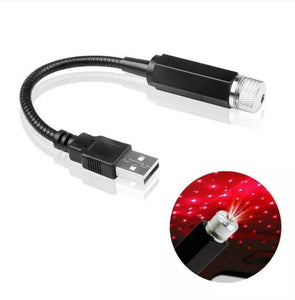 Star Lamp USB Car Star Ceiling Light Sky Projection Lamp Romantic Night Lights Car Fancy Lights (Red)